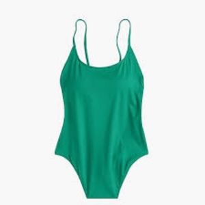 NWT J. Crew Green Playa Newport scoop one-piece swimsuit